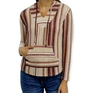 Wallflower Junior Baja Striped Knit Hoodie